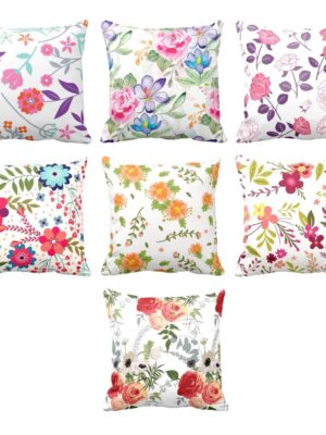 Sightly Floral Flowers Cushion Cover Set of 7