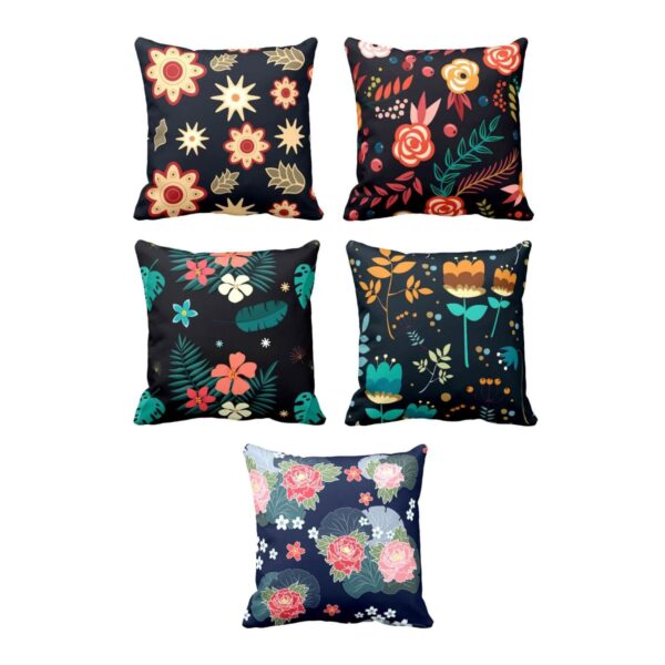 Exquisite Floral Flowers Cushion Cover Set of 5