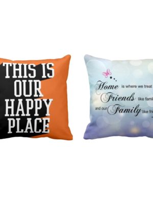 Home Friends Family Printed Cushion Covers Set of 2