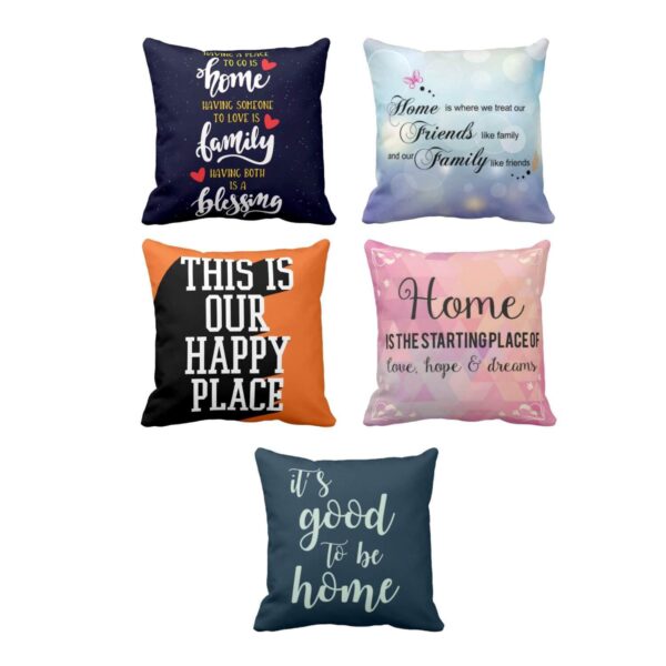 Its Good to Be Home Printed Cushion Cover Set of 5