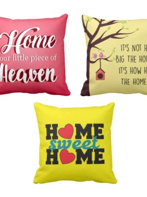 Home Our Little Piece of Heaven Printed Cushion Covers Set of 3