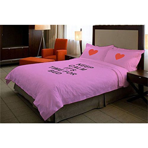 Keep Calm Its Bed Time Bedsheet with Pillows Cases