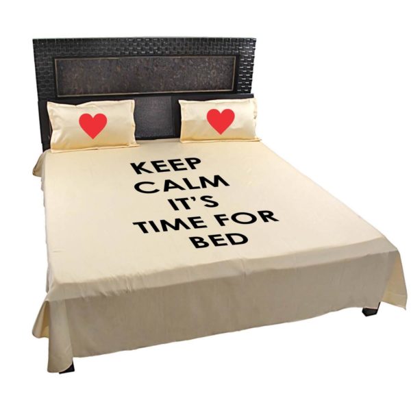 Keep Calm Its Bed Time Bedsheet with Pillows Cases