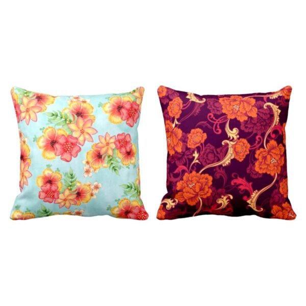 Marvelous Ideal Floral Flowers Printed Cushion Covers Set of 2
