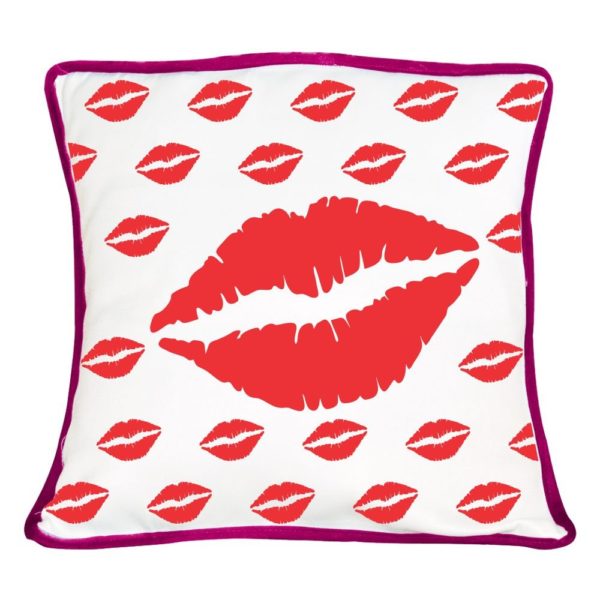 Moustache and Kiss Couple Double Sided Printed Cushion Covers – Set of 2