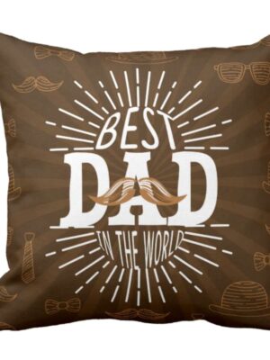 Moustache Best Dad in the World Cushion Cover