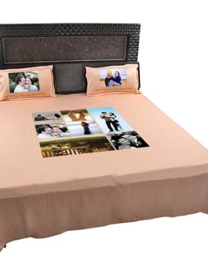 Personalised-7-Photo-Collage-Bedsheet-Peach-2