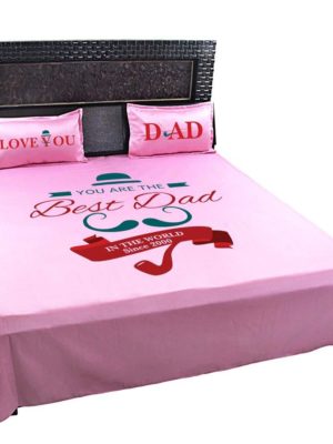 Personalised-Best-Dad-In-The-World-Bedsheet-Pink