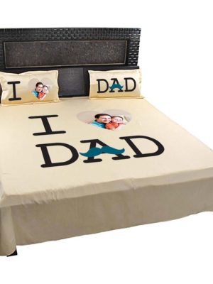 I Love Dad Bed Sheet for Father with Pillow Covers