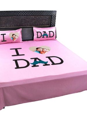 Personalised-I-Love-Dad-Bedsheet-Pink