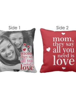 Personalized All You Need Is Love Double Sided Printed Cushion Cover