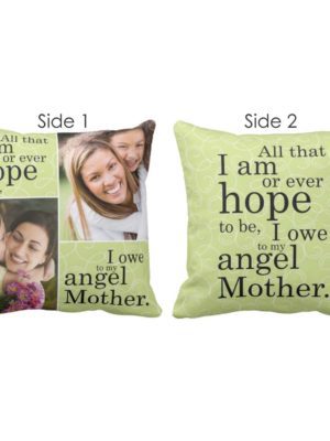 Personalized Angel Mother Cushion Cover Double side Printed