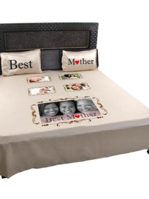 Personalized Best Mother Double Bed Photo Bedsheet for Mother