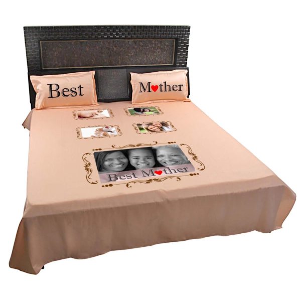 Personalized Best Mother Double Bed Photo Bedsheet for Mother