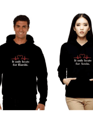 Personalized Heartbeat Couple Hoodies