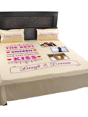 Personalized-Kiss-Laugh-Dream-Picture-Bedsheet-Mango