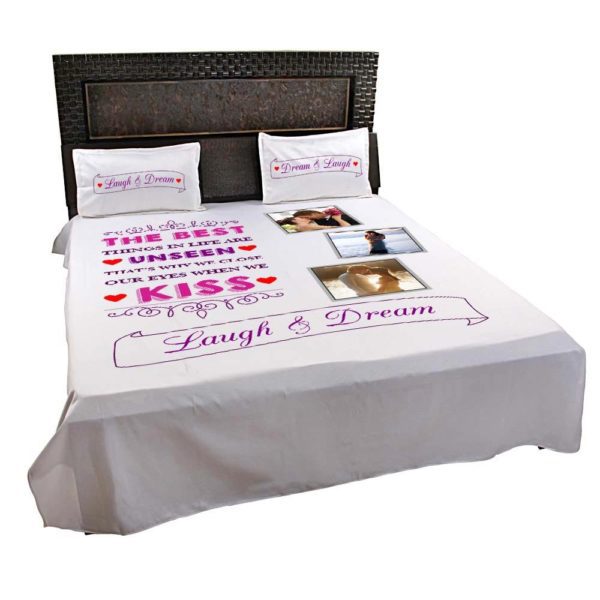 Personalized Kiss Laugh Dream Picture Bedsheet