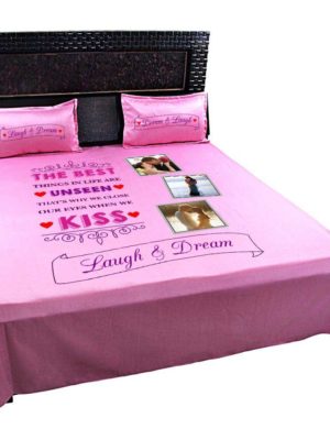 Personalized Kiss Laugh Dream Picture Bedsheet