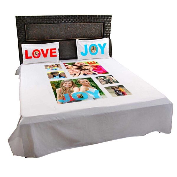 Personalized Love Photo Collage Bedsheet