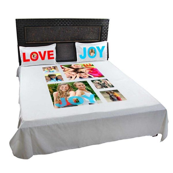 Personalized Love Photo Collage Bedsheet