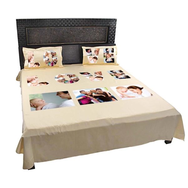 Personalized Love Photo Collage Bedsheet