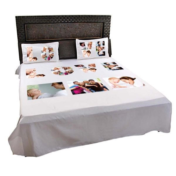 Personalized Love Photo Collage Bedsheet