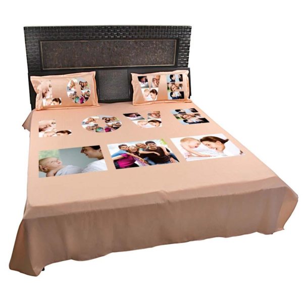 Personalized Love Photo Collage Bedsheet