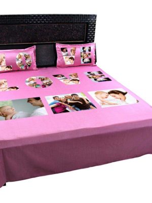 Personalized-Love-Photo-Collage-Bedsheet-Pink-1