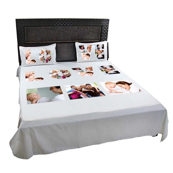 Personalized Love Photo Collage Bedsheet