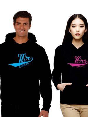 Personalized Mr and Mrs Since Couple Hoodies