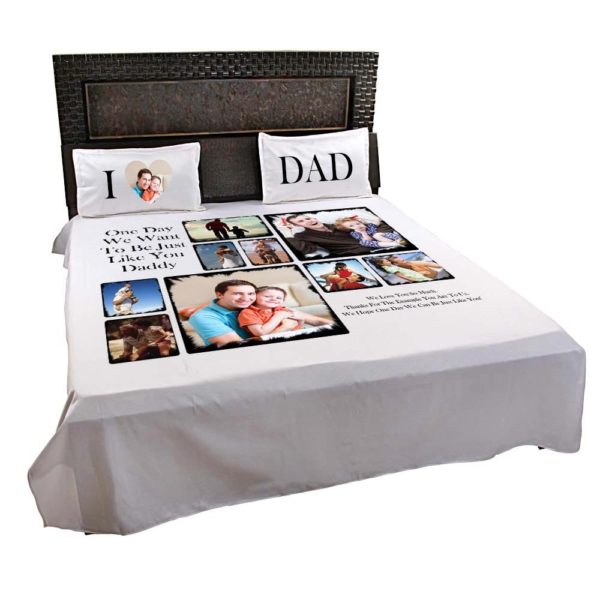 Personalized Photo Bedsheet for Loving Dad