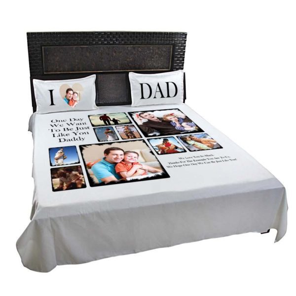 Personalized Photo Bedsheet for Loving Dad