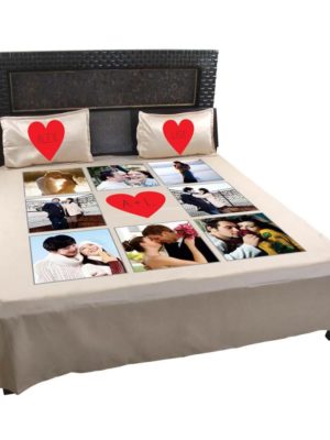 Personalized Romantic Monogram Photo Bedsheet