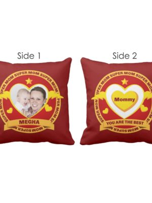 Personalized Super Mom Double side Printed Cushion Cover