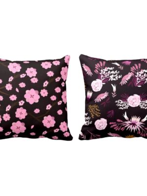 Radiant Teasing Floral Flowers Printed Cushion Covers Set of 2