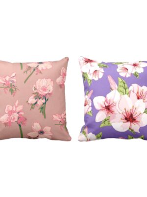 Resplendent Delicate Floral Flowers Printed Cushion Covers Set of 2
