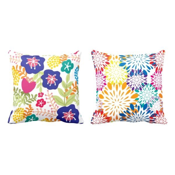 Marvelous Ideal Floral Flowers Printed Cushion Covers Set of 2
