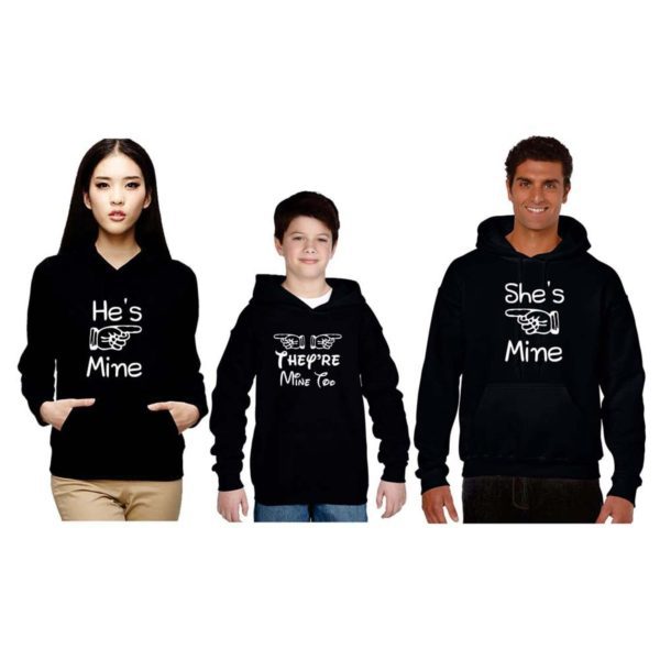 He is Mine, She is Mine, They are Mine Family Hoodies Set