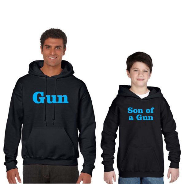 Gun & Son Of A Gun Matching Father And Child hoodies Set