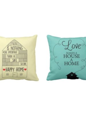 Safe and Lovely Happy Home Cushion Covers Set of 2