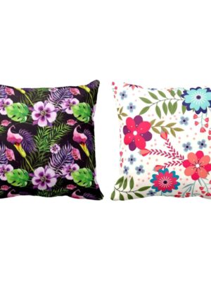 Splendid Teasing Floral Flowers Printed Cushion Covers Set of 2