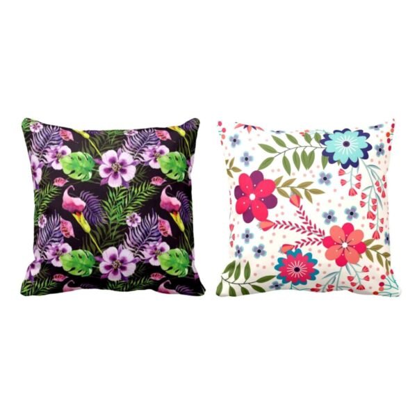 Marvelous Ideal Floral Flowers Printed Cushion Covers Set of 2