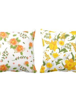 Stunning Cute Floral Flowers Printed Cushion Covers Set of 2