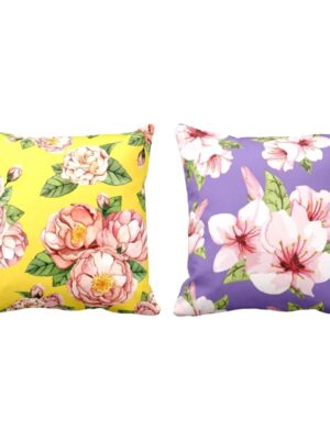 Tempting Delicate Floral Flowers Printed Cushion Covers Set of 2