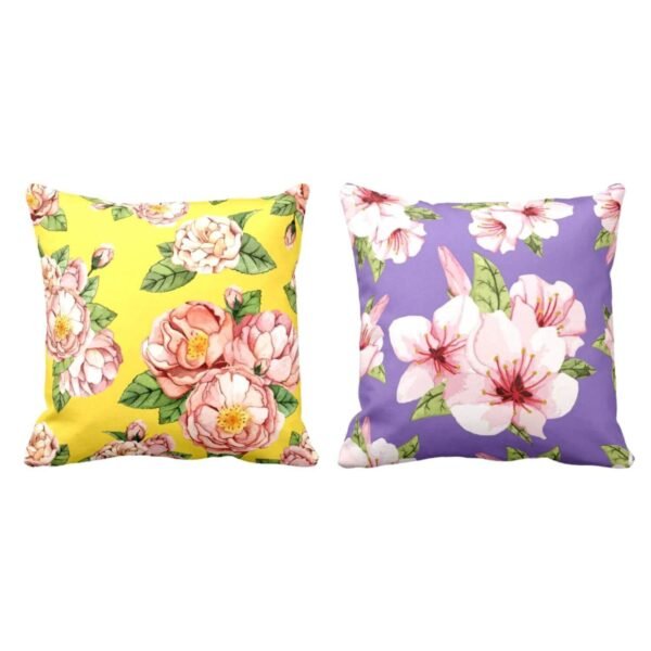 Marvelous Ideal Floral Flowers Printed Cushion Covers Set of 2