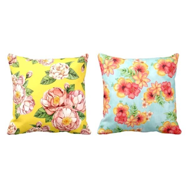 Marvelous Ideal Floral Flowers Printed Cushion Covers Set of 2