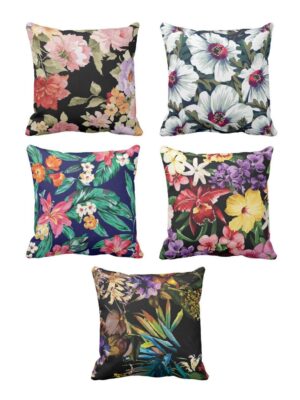 Tropical Hawaiian Flowers Floral Cushion Cover Set of 5