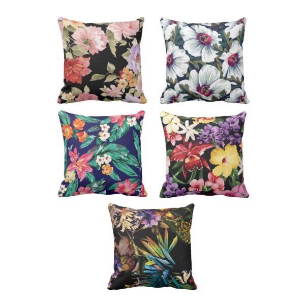 Tropical Hawaiian Flowers Floral Cushion Cover Set of 5