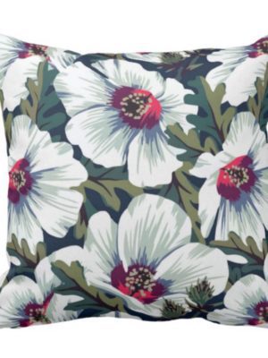 White Floral Cushion Cover