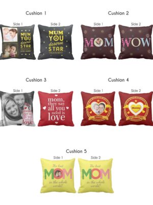 Personalized Worlds Best Mum Cushion Cover both side Printed  Set of 5